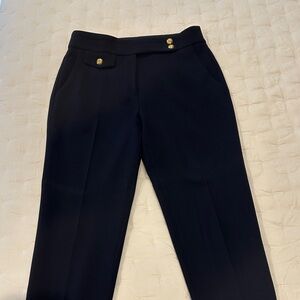 Veronica Beard Navy Pants with Gold Buttons